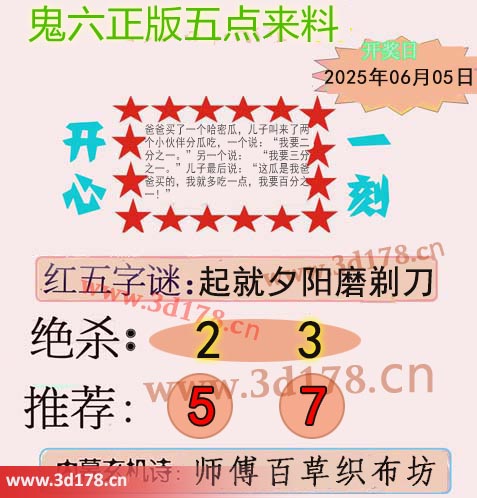 鬼六五点来料3d第2025146期内幕玄机诗：师傅百草织布坊