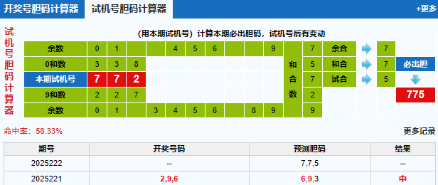 3d之家福彩3d胆码计算器