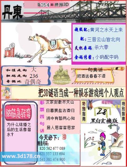 3d第2025254期丹东快报图和值走向：大