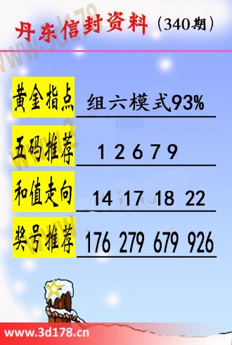 丹东信封资料图3d第2025340期黄金指点：组六模式93%