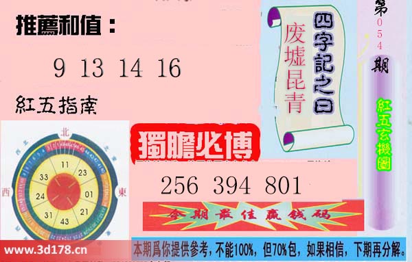 第2026054期3d红五玄机图四字记之曰：废墟昆青