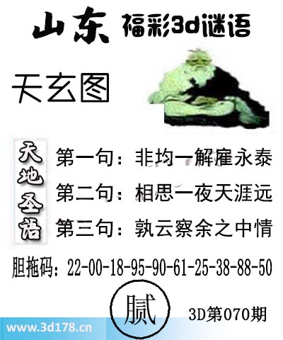 3d第2026070期丹东天玄图第二句：相思一夜天涯远