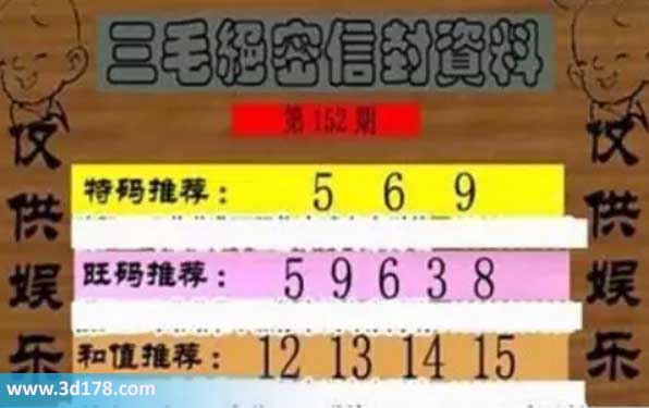 sanmao.jpg 3d第2026152三毛绝密信封资料图胆码推荐:569