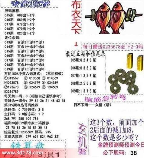 3d布衣天下第2025019期三胆：023