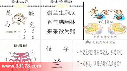 3d第2025118黄金报尾数推荐：单35