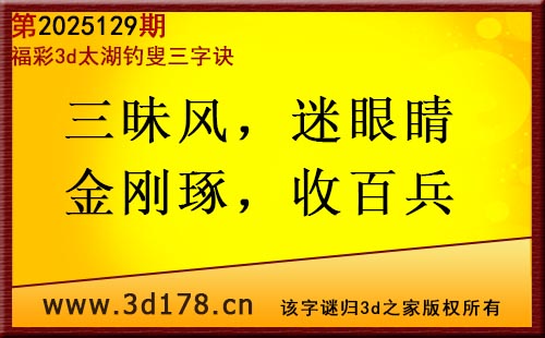 3d第2025129期太湖图库解字谜：排头兵，高八尺