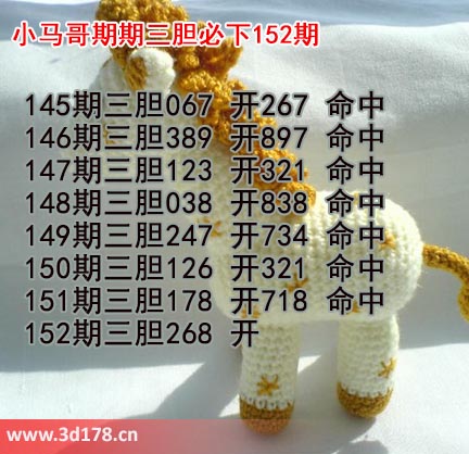 小马哥3d第2025152期预测分析推荐：三胆268