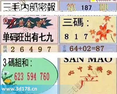 3d第2025187期三毛绝密信封资料图旺码推荐：24679