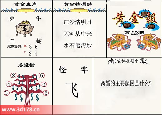 3d第2025228黄金报怪字：飞