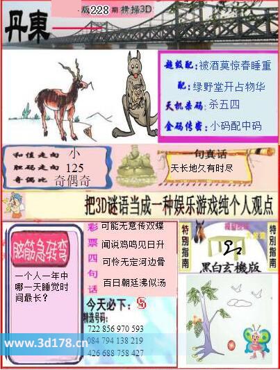 3d第2025228期丹东快报图和值走向：小