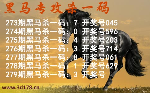 黑马专攻一码3d第2025279期杀码预测：杀一码3