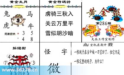 3d第2025286黄金报尾数推荐:单35
