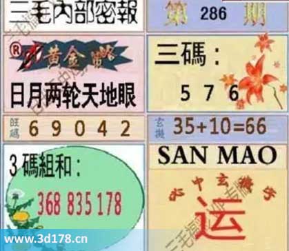 3d第2025286期三毛绝密信封资料图三码推荐:576