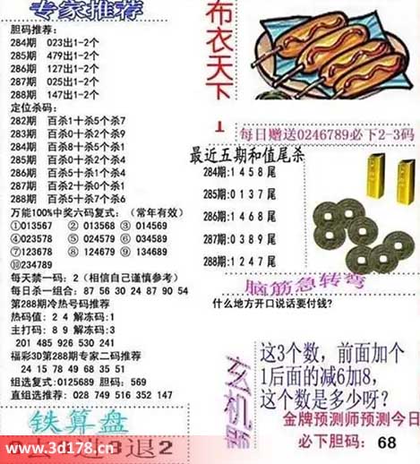 3d布衣天下第2025288期个位杀一码推荐:6
