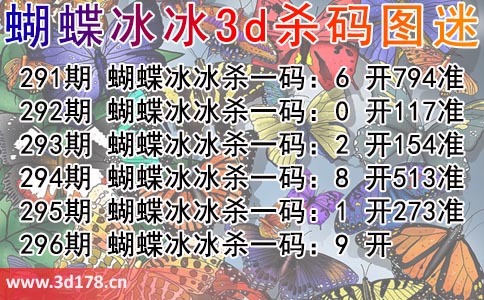 蝴蝶冰冰杀码图3d第2025296期推荐:杀一码9