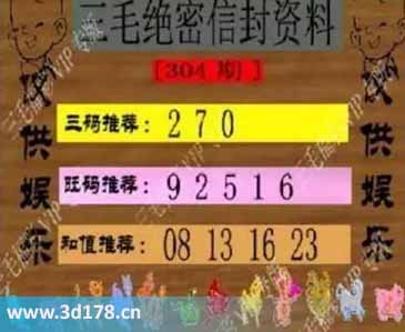 3d第2025304毛绝密信封资料图胆码推荐:027