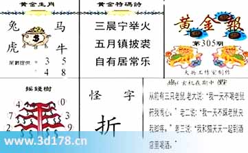 3d第2025305黄金报尾数推荐：双48