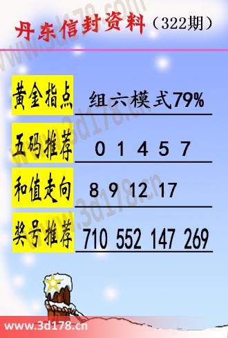 丹东信封资料图3d第2025322期奖号推荐：710