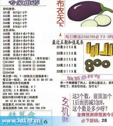 3d布衣天下第2025335期百位杀一码:2