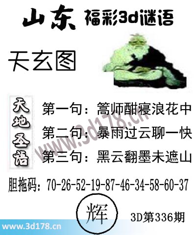 3d第2025336期丹东天玄图第二句：暴雨过云聊一快