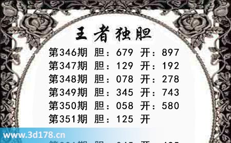3d第2025351期王者三胆今日推荐：125