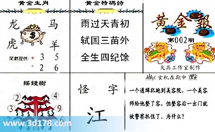 3d第2026002黄金报尾数推荐：奇35