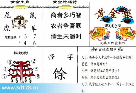 3d第2026005黄金报尾数推荐：双46