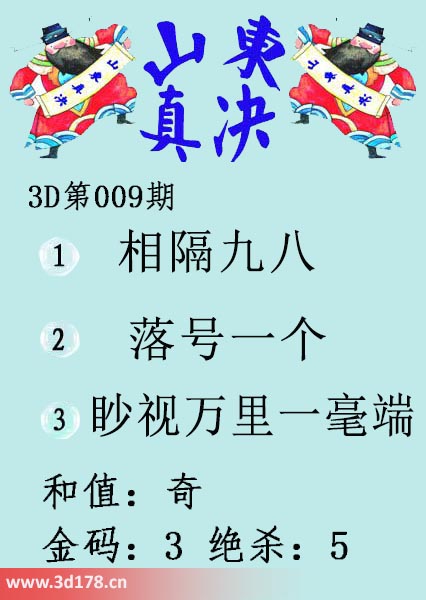 3d山东真诀图第2026009期金码：3