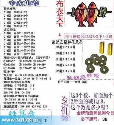 3d布衣天下第2026019期十位杀一码：2