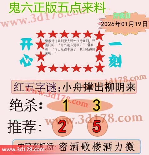 鬼六五点来料3d第2026019期内幕玄机诗：密洒歌楼酒力微