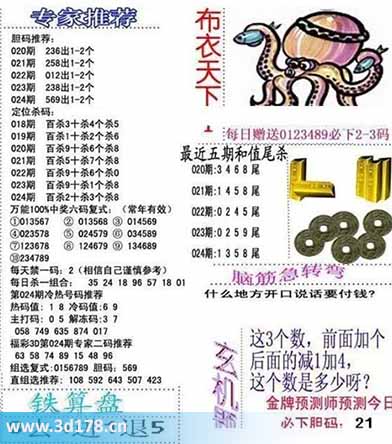 3d布衣天下第2026024期个位杀一码:8