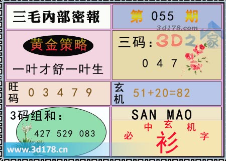 3d第2026055期三毛内部密报图必中玄机字：衫
