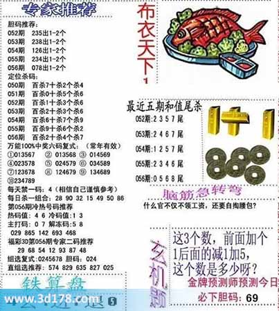 3d布衣天下第2026056期十位杀一码：4