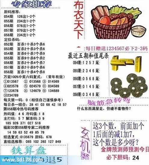 3d布衣天下第2026058期百位杀一码：1