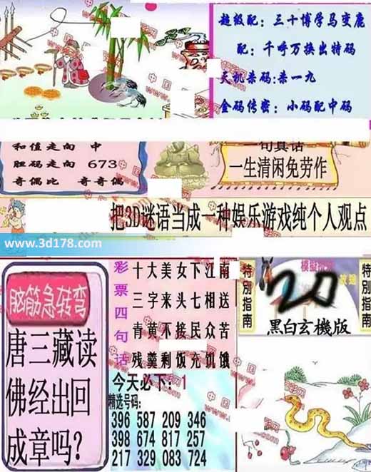 3d第2026082期丹东快报图胆码走向：673