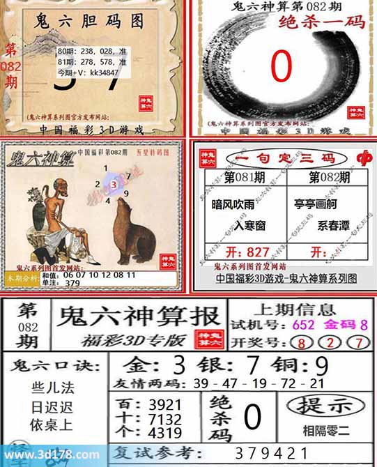 鬼六神算系列图3d第2026082期复式参考：234579
