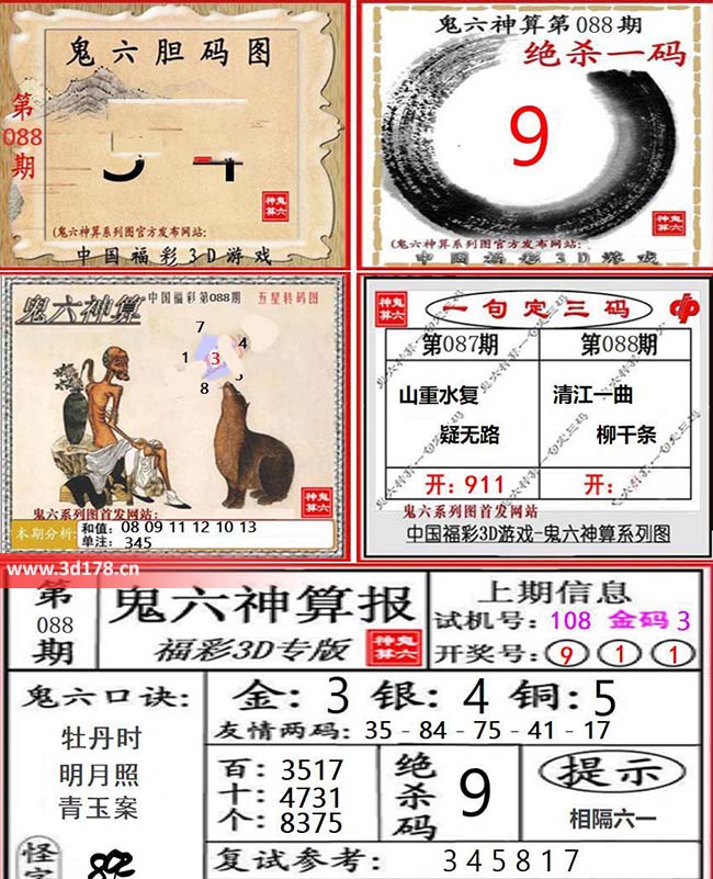 3d第2026088期鬼六神算系列图