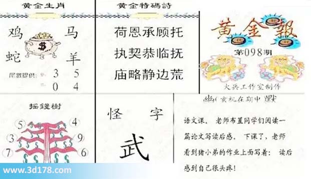3d第2026098黄金报尾数推荐：双04