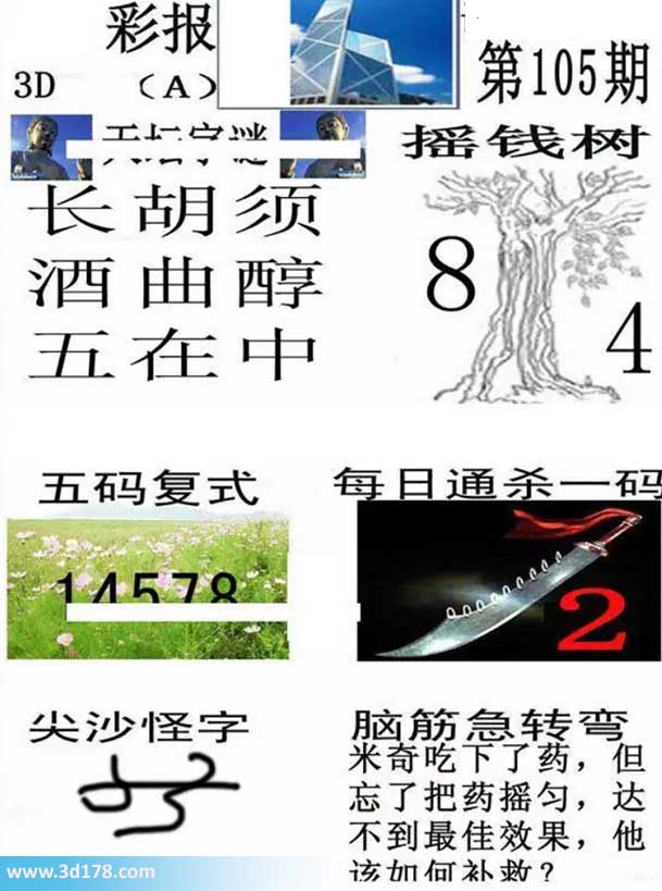 香港彩报3d第2026105期杀一码：2