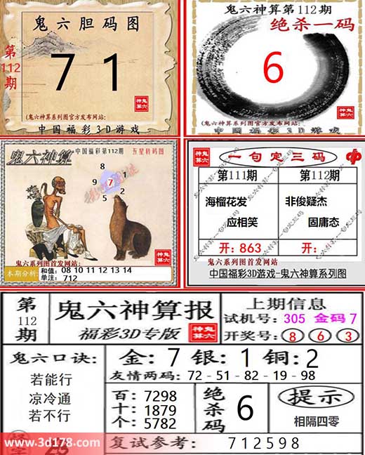 3d第2026112期鬼六神算系列图