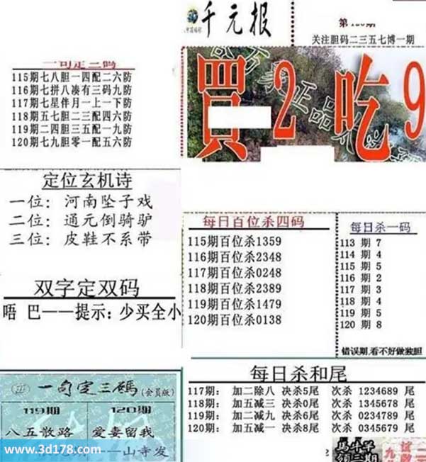 布衣千元报3d第2026120期每日杀一码：8