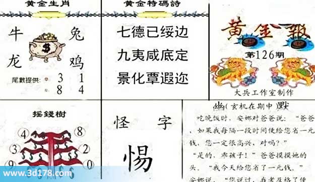3d第2026126黄金报尾数推荐：单数看13