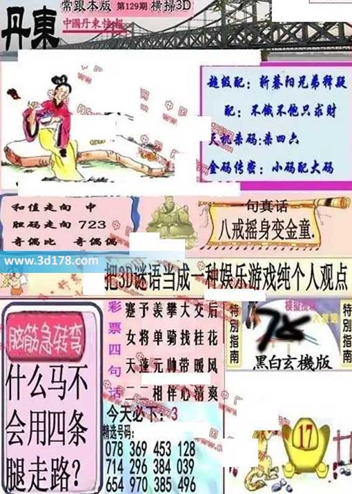 3d第2026129期丹东快报图三胆推荐：723