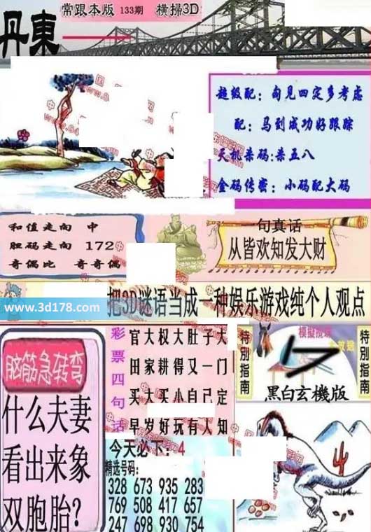 3d第2026133期丹东快报图三胆推荐：172