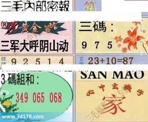 3d第2026139期三毛内部密报图三码推荐：579