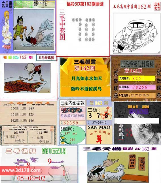 三毛图库3d第2026162期三毛综合版:258