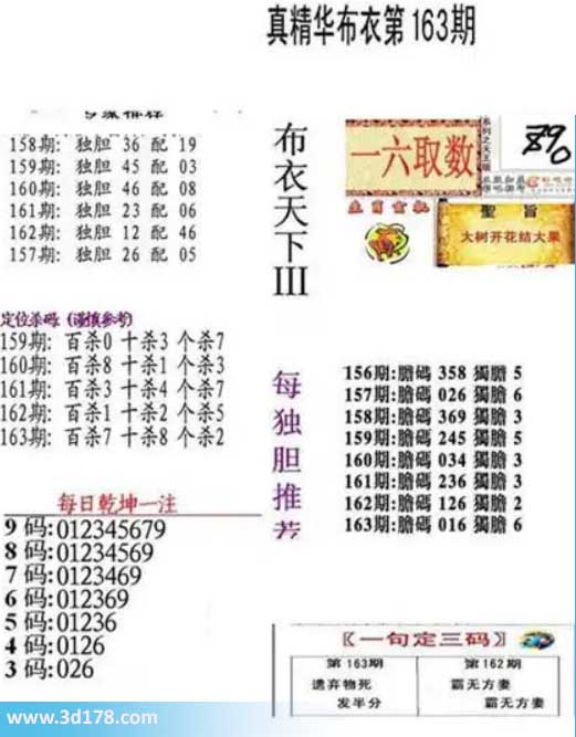 真精华布衣第2026163期推荐三码:026