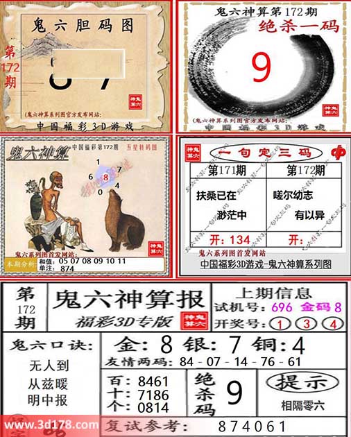 3d第2026172期鬼六神算系列图