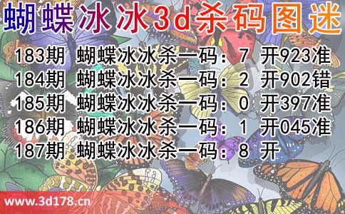 蝴蝶冰冰杀码图3d第2026187期推荐:杀一码8