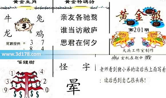 3d第2026201黄金报尾数推荐:双数看4 8